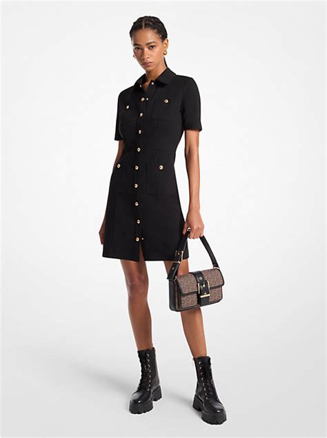 michael michael kors stretch ponte shirtdress|Stretch Ponte Shirtdress .